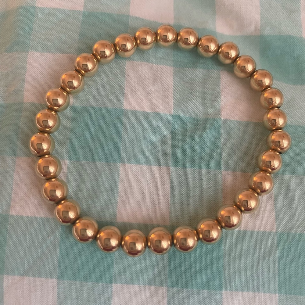 6mm Gold Filled Beaded Stretch Bracelet
